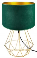 Lampy stojące - Lampka Nocna Biurkowa Złota Abażur Nowoczesna Loft - miniaturka - grafika 1