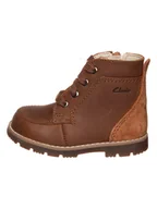 Botki damskie - Clarks Skórzane botki w kolorze brązowym - miniaturka - grafika 1