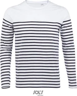 SOLs 03099 Koszula męska Koszulka męska z długim rękawem w paski Matelot - Kolor: Biały/Navy - Rozmiar: 3XL - Koszule męskie - miniaturka - grafika 1