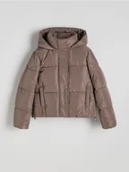 Moda i Uroda OUTLET - Reserved - Krótka kurtka z kapturem - brązowy - miniaturka - grafika 1