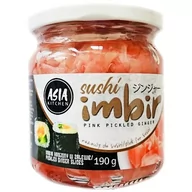 Koncentraty warzywne, przeciery - Asia Kitchen Imbir marynowany do sushi różowy 190 g - miniaturka - grafika 1