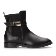 Botki damskie - Botki Tommy Hilfiger Chelsea Boot Black T4A5-33048-0036999-999 czarne - miniaturka - grafika 1