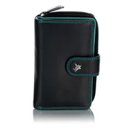 Portfele - Kolorowy portfel damski na zatrzask Visconti R-13 RFID - czarny - miniaturka - grafika 1