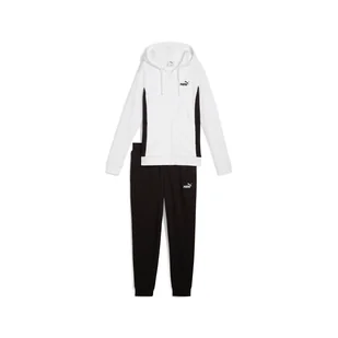 Damski Dres PUMA HOODED SWEAT SUIT TR CL 68507702 – Biały - Spodnie damskie - miniaturka - grafika 1