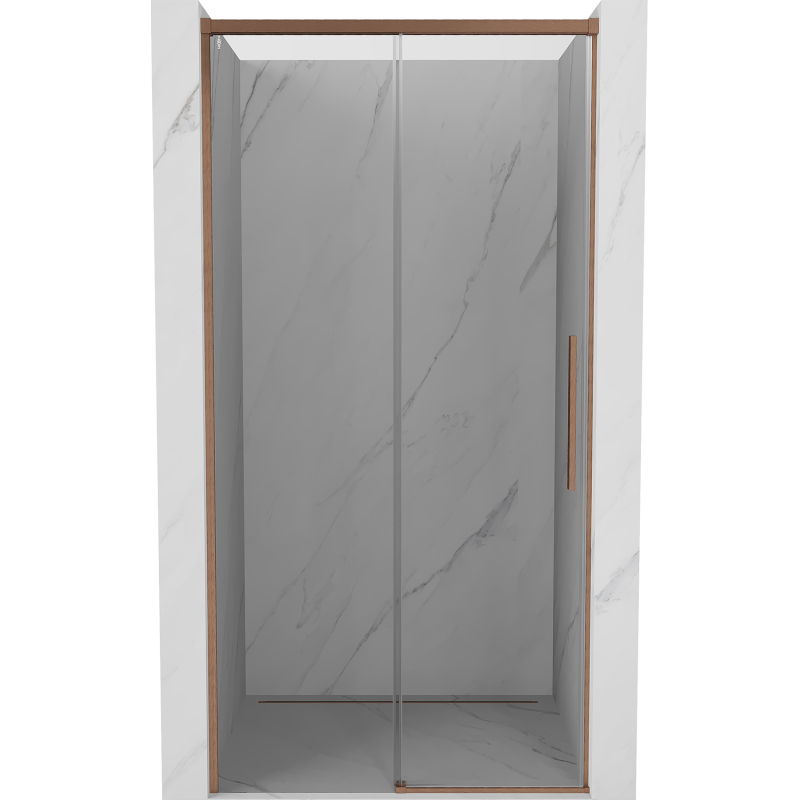 Mexen Rox drzwi prysznicowe rozsuwane 115 cm, transparent, miedź szczotkowana - 8C2-115-000-65-00