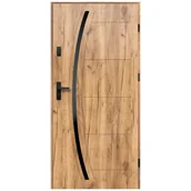 Drzwi zewnętrzne - Isoxa Drzwi zewnętrzne stalowe wejściowe Helios Black 68 grandson 90 prawe - miniaturka - grafika 1