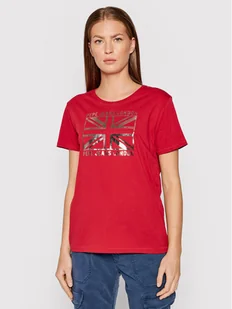 Pepe Jeans T-Shirt Zeldas PL505037 Czerwony Regular Fit - Koszulki i topy damskie - miniaturka - grafika 1