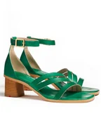 Sandały damskie - LLOYD Skórzane sandały w kolorze zielonym - miniaturka - grafika 1