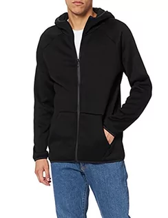 Kurtki męskie - Urban Classics Męska kurtka z kapturem Knit Fleece Zip Hoody bluza, Black (Black 0007), M - grafika 1