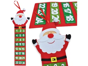 Kalendarz Adwentowy Filcowy Do Uzupełnienia Święta Wiszący Z Filcu Mikołaj - Ozdoby bożonarodzeniowe - miniaturka - grafika 1