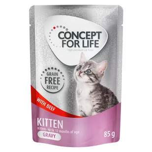 Concept for Life Kitten w sosie, wołowina - bez zbóż - 48 x 85 g - Mokra karma dla kotów - miniaturka - grafika 1