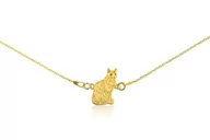 Bransoletki - Bransoletka z kotem syjamskim złotym na łańcuszku - miniaturka - grafika 1