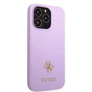 Guess GUHCP13LPS4MU iPhone 13 Pro / 13 6,1" purpurowy/purple hardcase Saffiano 4G Small Metal Logo - Etui i futerały do telefonów - miniaturka - grafika 4