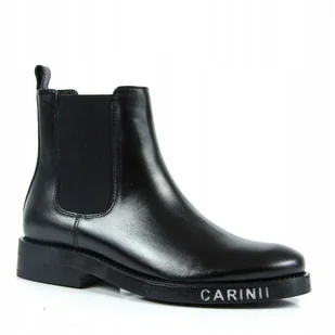 Carinii B8768 botki damskie czarne płaski obcas r. 38 - Botki damskie - miniaturka - grafika 1