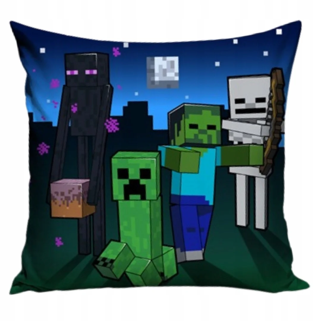 Poszewka Minecraft 40x40 Licencyjna Creeper Zombie Szkielet Enderman