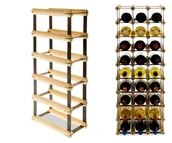 Stojaki na wino - Regał Na Wino Stojak Na 5 Butelek Szklanych/ Pet — Rw-8/ 1X5 — Surowy Naturalny Metal + Drewno Rw-8-1X5-5 / Wamar-Sosenka - miniaturka - grafika 1