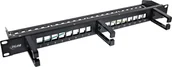 Pozostałe akcesoria sieciowe - InLine InLine® 16-way patch panel, Keystone empty panel with 3 brackets, 19", 1U black - miniaturka - grafika 1