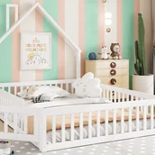 Łóżka dla dzieci i młodzieży - Łóżko dziecięce 140x200cm z litego drewna - z listwową podstawą - Białe - miniaturka - grafika 1