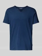 Koszulki męskie - T-shirt z dekoltem serafino - miniaturka - grafika 1