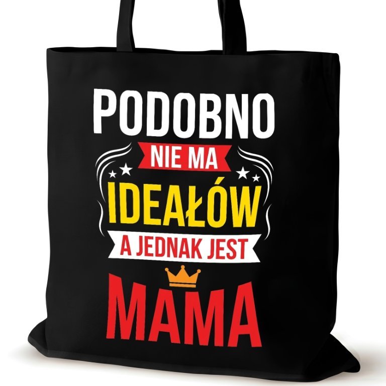 Czarna torba bawełniana dla MAMY na ramię przyjaciółki walentynki