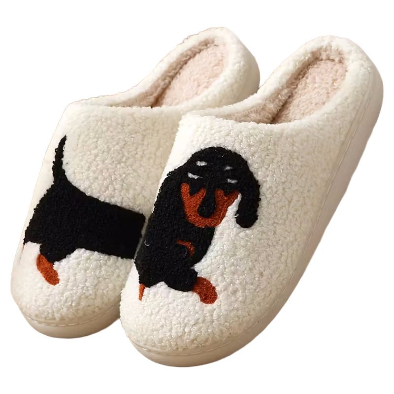 Ciepłe Pluszowe Kapcie Baranek Jamnik 34-35