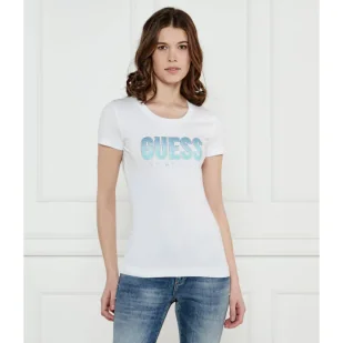 GUESS T-shirt Slim Fit - Koszulki i topy damskie - miniaturka - grafika 1