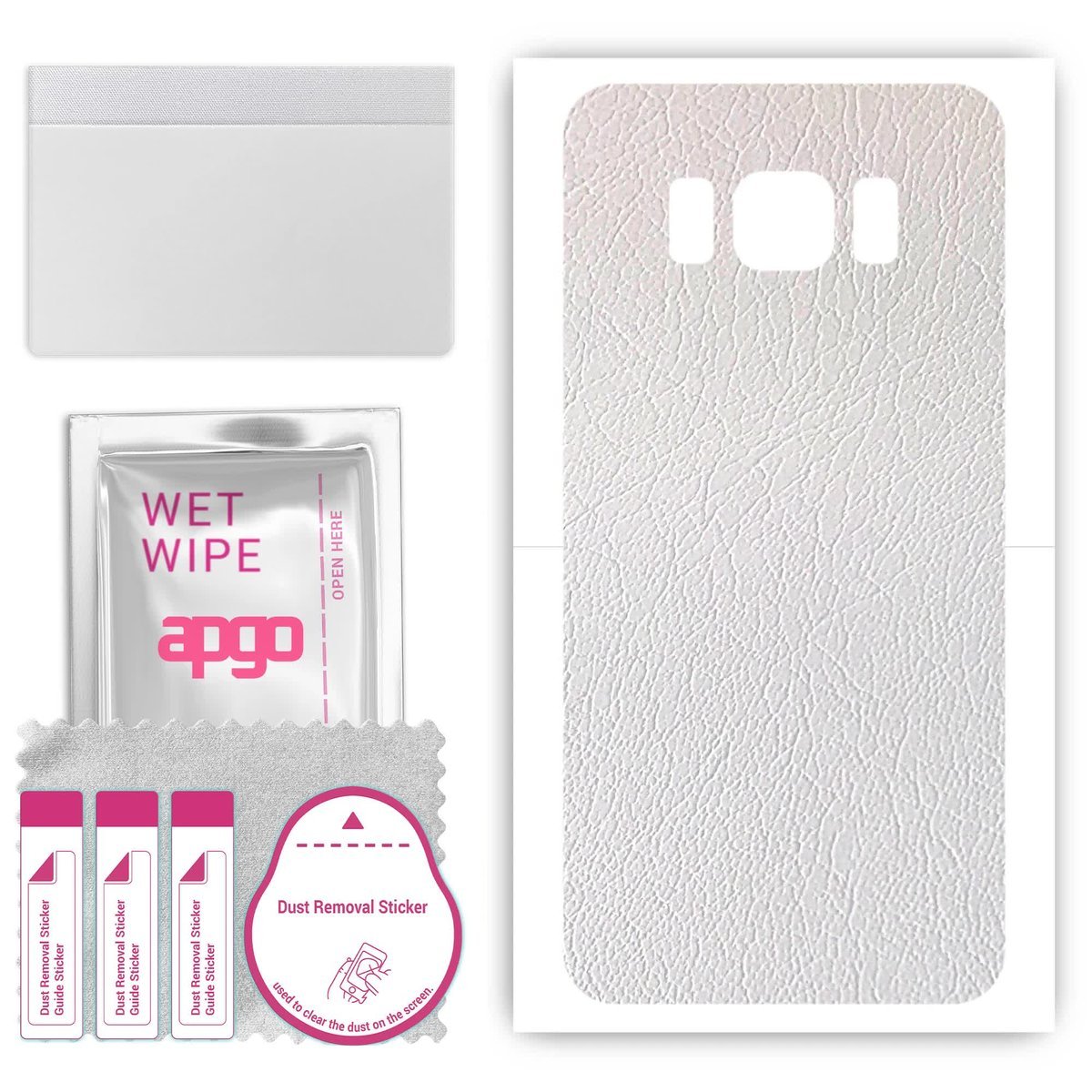 Folia naklejka skórka strukturalna na TYŁ do Samsung Galaxy S8 Active - Skóra Biała - apgo SKINS