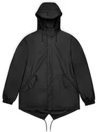 Kurtki i kamizelki sportowe damskie - Rains płaszcz przeciwdeszczowy unisex FISHTAIL JACKET W3 18010 01 BLACK M - miniaturka - grafika 1