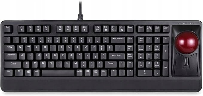 Perixx PERIBOARD-522 US B, wired keyboard with trackball, US layout, black 57154Z