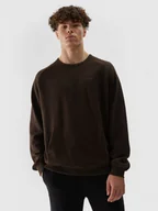 Bluzy sportowe męskie - Męska bluza dresowa nierozpinana bez kaptura 4F 4FWAW24TSWSM1312 - brązowa - miniaturka - grafika 1