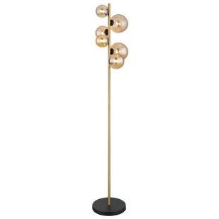 Globo Riha 56135-6S lampa stojąca podłogowa 6x3,5W G9 LED 3000K złota/bursztynowa - Lampy stojące - miniaturka - grafika 1