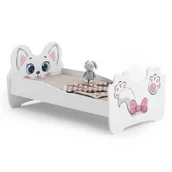 Łóżka dla dzieci i młodzieży - Łóżko pojedyncze Pink Cat 160x80 z materacem - miniaturka - grafika 1