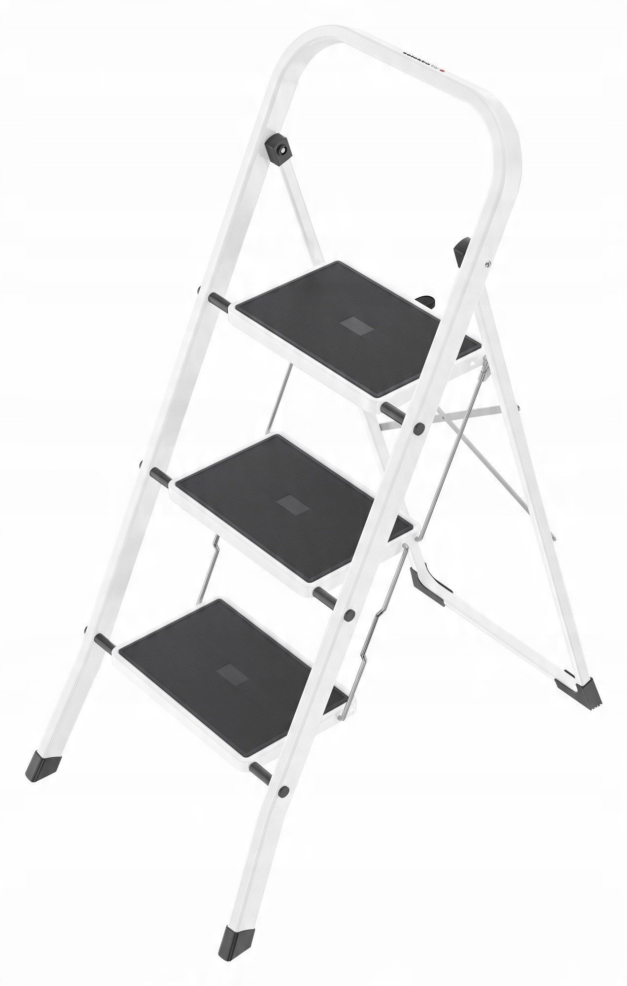 Hailo Folding stepladder K40 BasicLine / steel / 3 steps safety handle 