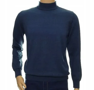 Sweter męski z półgolfem ze stójką półgolf bawełniany pod marynarkę 2XL XXL - Swetry męskie - miniaturka - grafika 1
