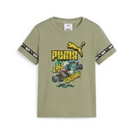 Odzież sportowa dziecięca - Koszulka dziecięca PUMA × HOT WHEELS™ MONSTER TRUCKS PUMA Lux Army Green - miniaturka - grafika 1