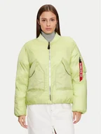 Kurtki damskie - Alpha Industries Kurtka bomber 148004 Zielony Regular Fit - miniaturka - grafika 1