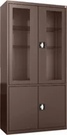 Meble i wyposażenie gabinetów medycznych - MDW/2s.8017 szafa lekarska 2-skrzydłowa 2-komorowa brązowa - miniaturka - grafika 1