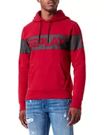 Bluzy męskie - Replay Męska bluza z kapturem M6279, 665 Chili RED, XXL - miniaturka - grafika 1