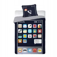 Pościel dla dzieci - Pościel Telefon 140x200 70x90 motyw smartfon aplikacje bawełna - miniaturka - grafika 1