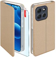Etui i futerały do telefonów - Etui z klapką do Motorola G86 G86 Power Zamykane Złote Futerał +Szkło 9H - miniaturka - grafika 1