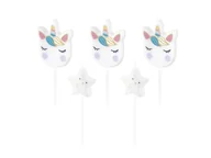 Urodziny dziecka - Świeczki pikery Jednorożec - 5 szt. - miniaturka - grafika 1