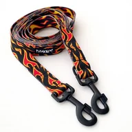 Smycze dla psów - Długa Smycz Dla Psa Przepinana Regulowana Dog On Fire Psiakrew Design szerokość 2,5 cm, duży czarny karabińczyk-300 cm - miniaturka - grafika 1