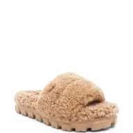 Kapcie damskie - UGG Skórzane obuwie domowe Curly | z dodatkiem wełny - miniaturka - grafika 1