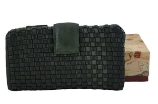 Ekskluzywny portfel z miękkiej skóry - Zielony ciemny - Portfele - miniaturka - grafika 1