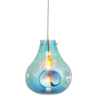 Lampy sufitowe - Lampa zwisowa gruszka L&-199791 Light& szkło benzynowe niebieskie - miniaturka - grafika 1