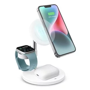Ładowarka bezprzewodowa SBS 3-in-1 15W Biały TEWIRMAG3IN1 - Ładowarki do telefonów - miniaturka - grafika 1