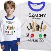 Piżamy dla dziewczynek - Piżama dziecięca Muszę Iść Szachy Dzwonią 98/104 - VoloDonum - miniaturka - grafika 1