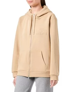 GANT Damska bluza z kapturem Reg Tonal Shield Zip Hoodie, khaki (Dark Khaki), XXL - Bluzy damskie - miniaturka - grafika 1