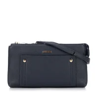 Torebki damskie - Damska crossbody dwukomorowa z kieszonką granatowa - miniaturka - grafika 1