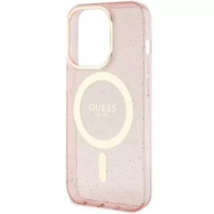 Guess GUHMP14XHCMCGP do Apple iPhone 14 Pro Max 6,7" różowy/pink hardcase Glitter Gold MagSafe - Etui i futerały do telefonów - miniaturka - grafika 6
